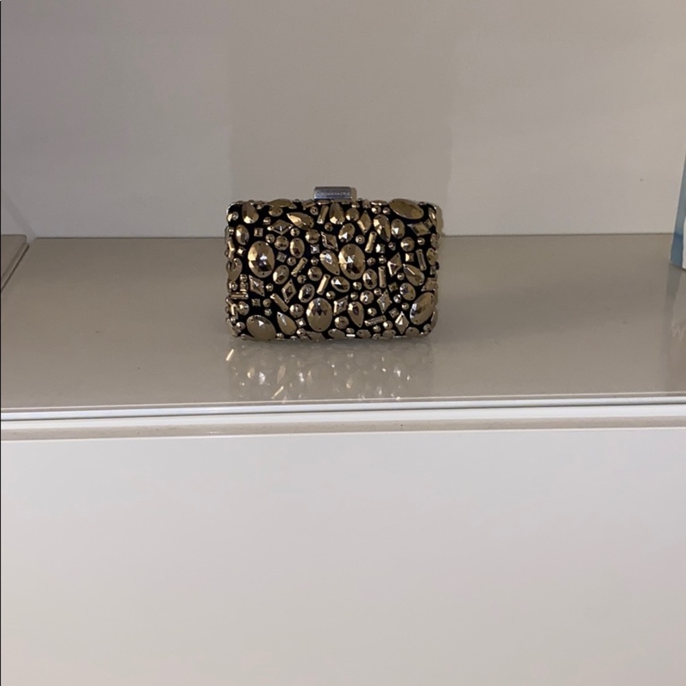 BCBGMAXAZRIA Black Embellished Small Clutch